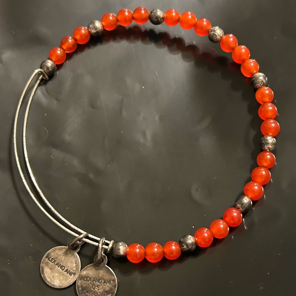 Bracelets Four Red Silvertone - image 3